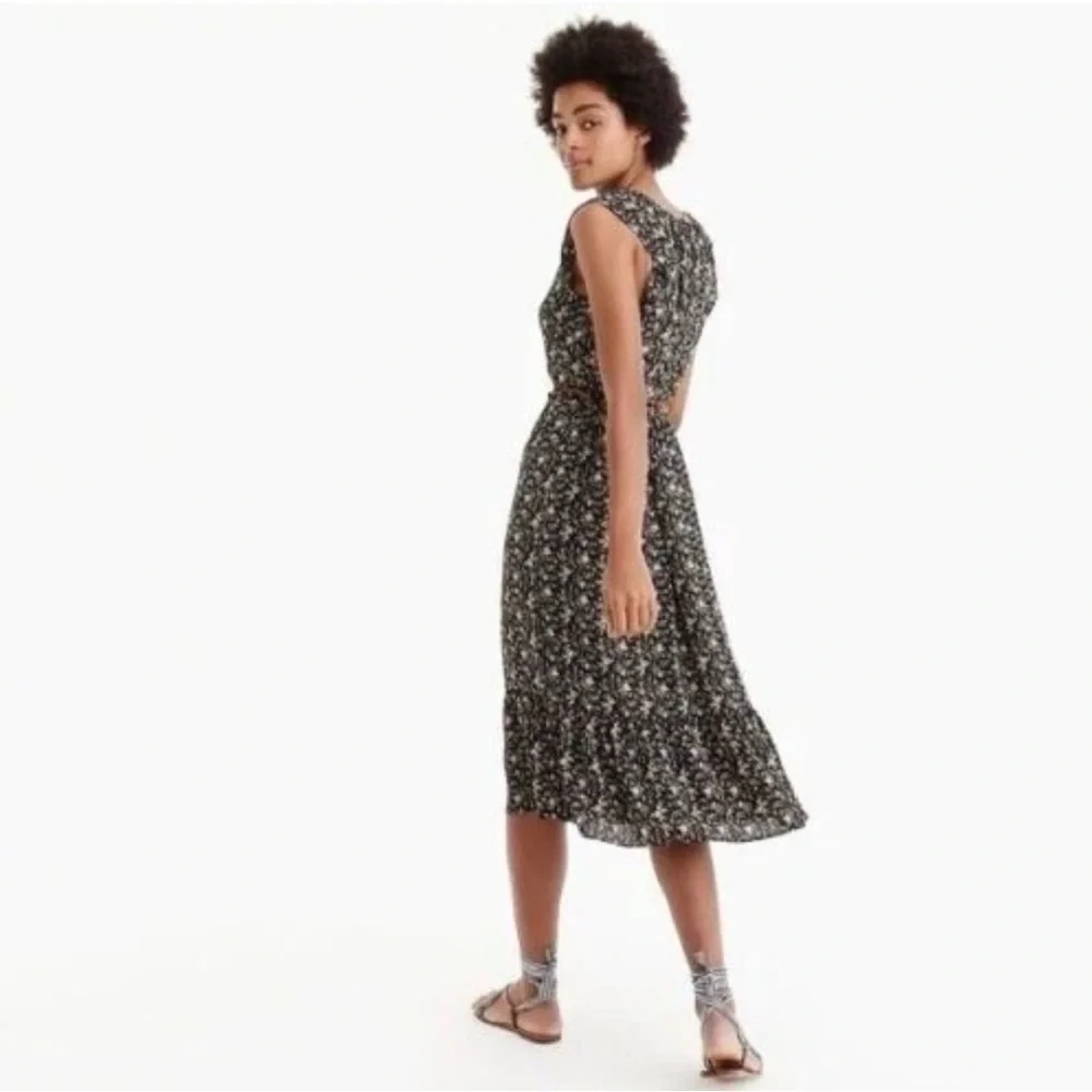 J. Crew Mercantile cap-sleeve midi dress superbloom size S